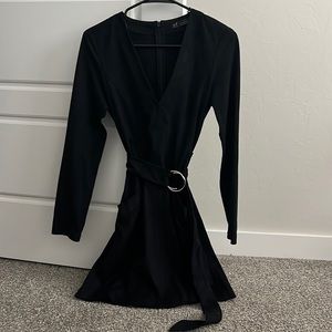 Zara TRF Suede Longsleeve Suede Dress w/ belt